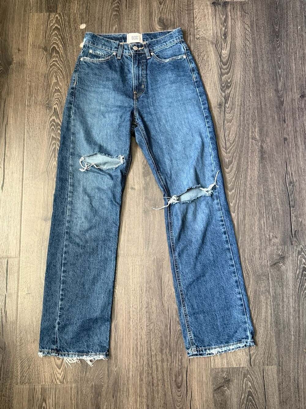 BDG Cowboy Jean High-Rise Distressed Straight Leg Jeans Size 25